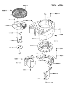 Part Location Diagram of KM-49089-7043 MTD Shroud-Engine